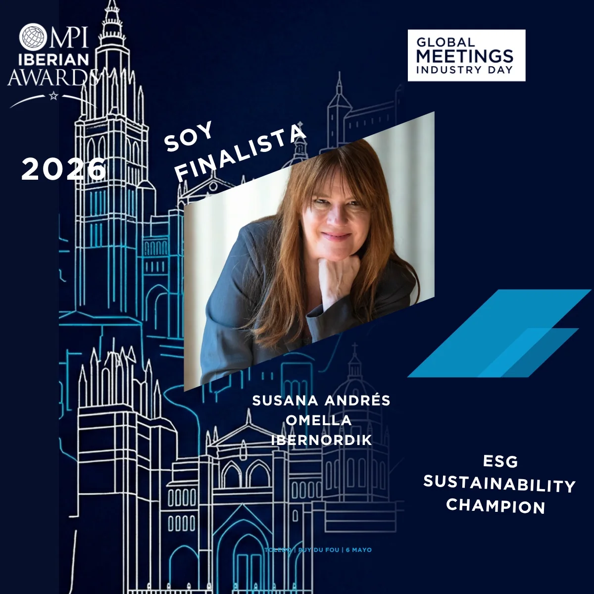 Reconocimiento de Susana Andrés Omella como finalista de los MPI Iberian Awards 2026 en categoría ESG